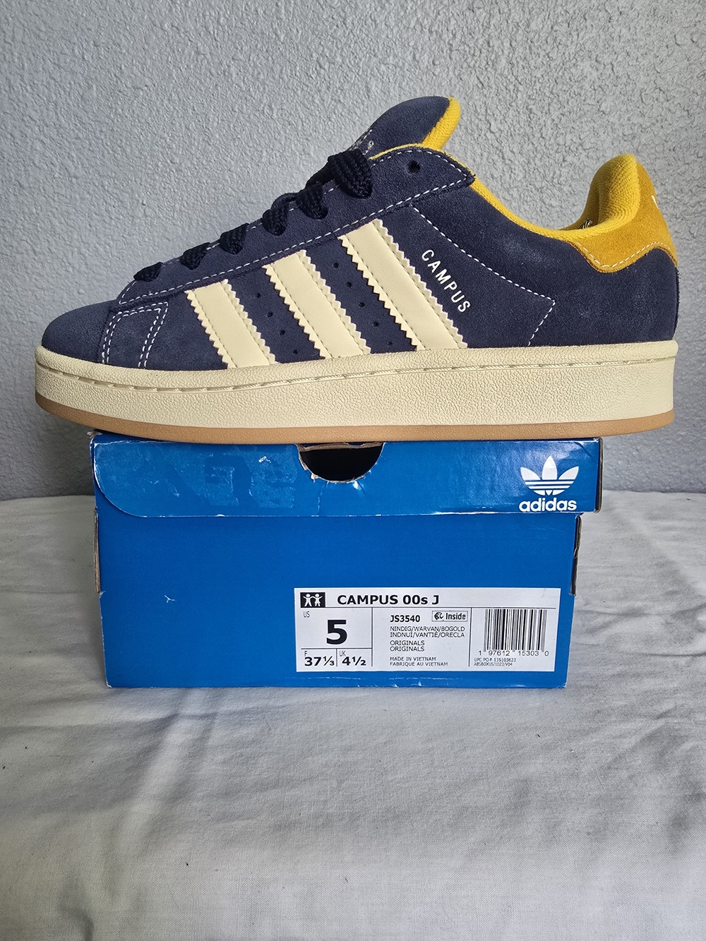 adidas Campus Men's Suede Sneakers in Navy and Yellow